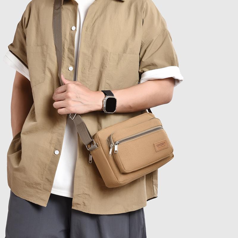 Men's Canvas Waist Bag - Durable Outdoor Sports Pack with High Capacity (Multifunctional Phone Purse for Running/Hiking)