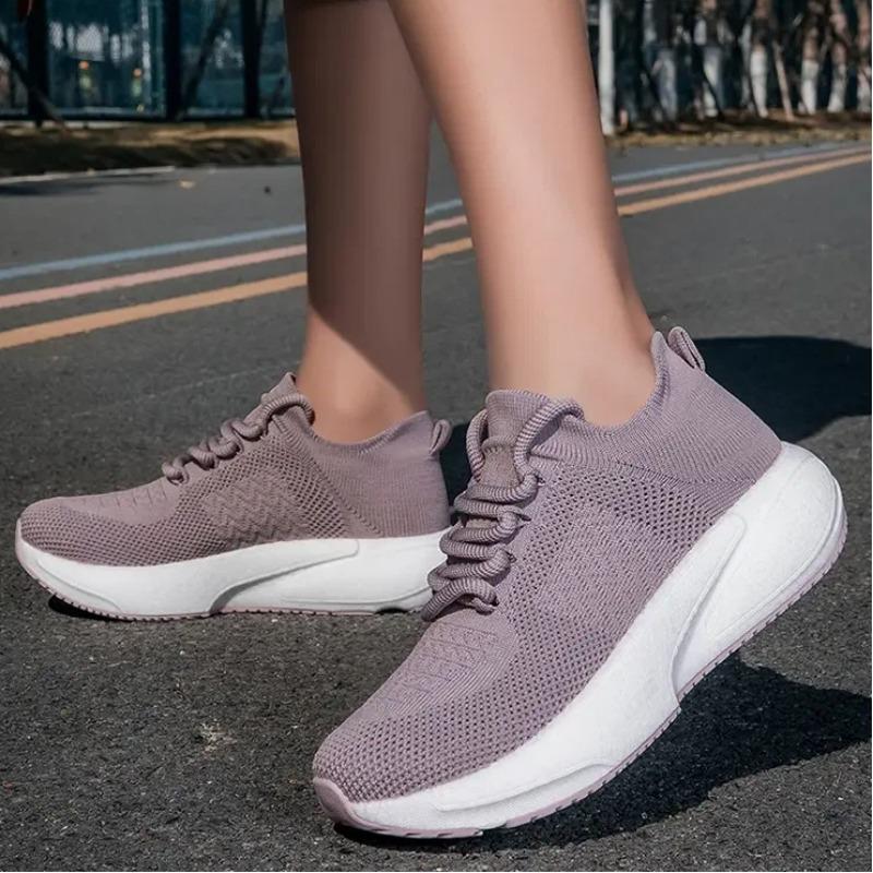 

Large Size Popcorn-shaped Sweat Socks, Fly-knit Sports Running Shoes for Both Men and Women 45 рожевий