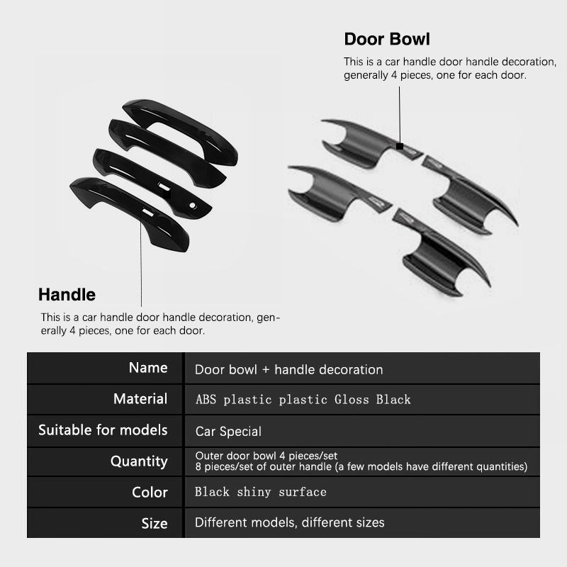 Car Handle Cover for Volkswagen VW Golf 8 Mk8 2020 2021 2022 Gloss Black Smart  Sticker Trim Car Protective Film Accessories