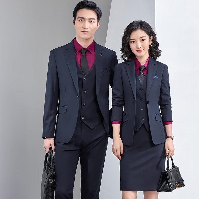Unisex Single-Button Slim Fit Professional Suit Set