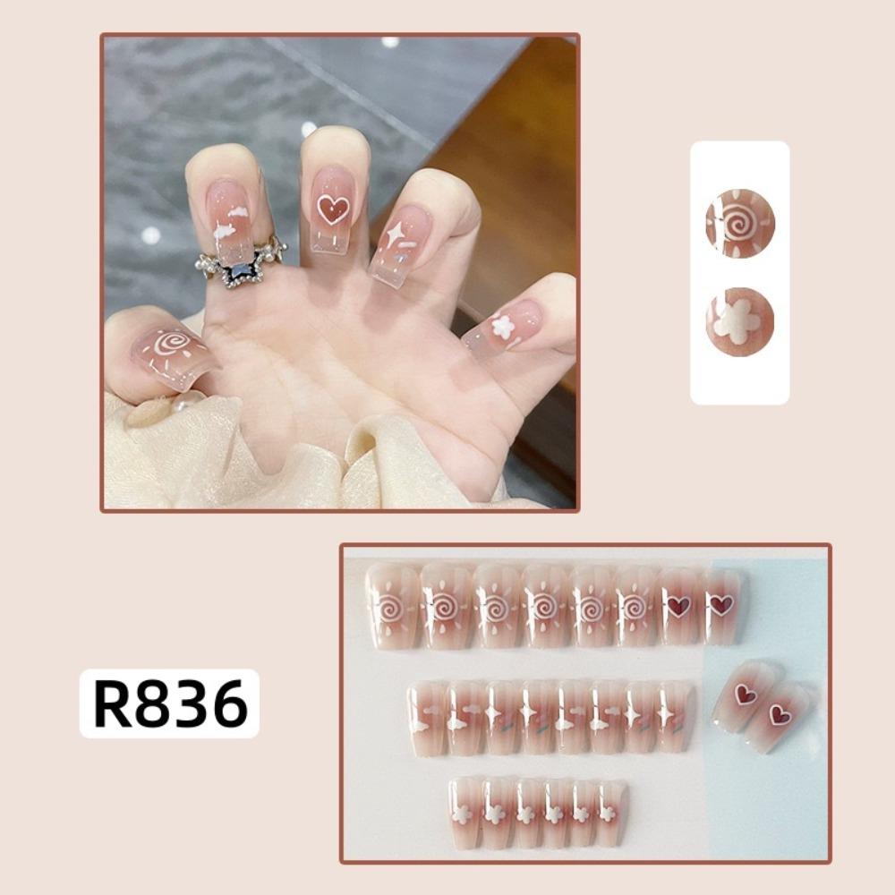 Frühling und Sommer Wind Tragen Nagel Reiner Wunsch Nagelpflaster Aufhellend Abnehmbares Nagelstück Langes und kurzes Nagelstück Fertigprodukt