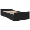 VidaXL Cadre de lit avec tiroirs noir 75x190 cm bois d'ingénierie, lit, lit de rangement, cadre de lit simple, lit simple, 3280350