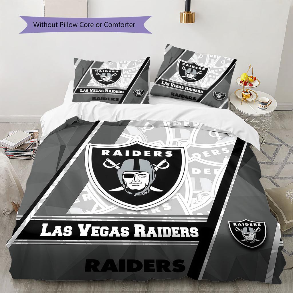 Raiders Pattern Bedding Home Decoration Birthday Gift ( 1 duvet cover + 2 pillowcase, without core),fan merchandise.