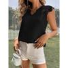 Women's Temperament V-neck Patchwork Lace Sleeve Vest Top for Women T-Shirts