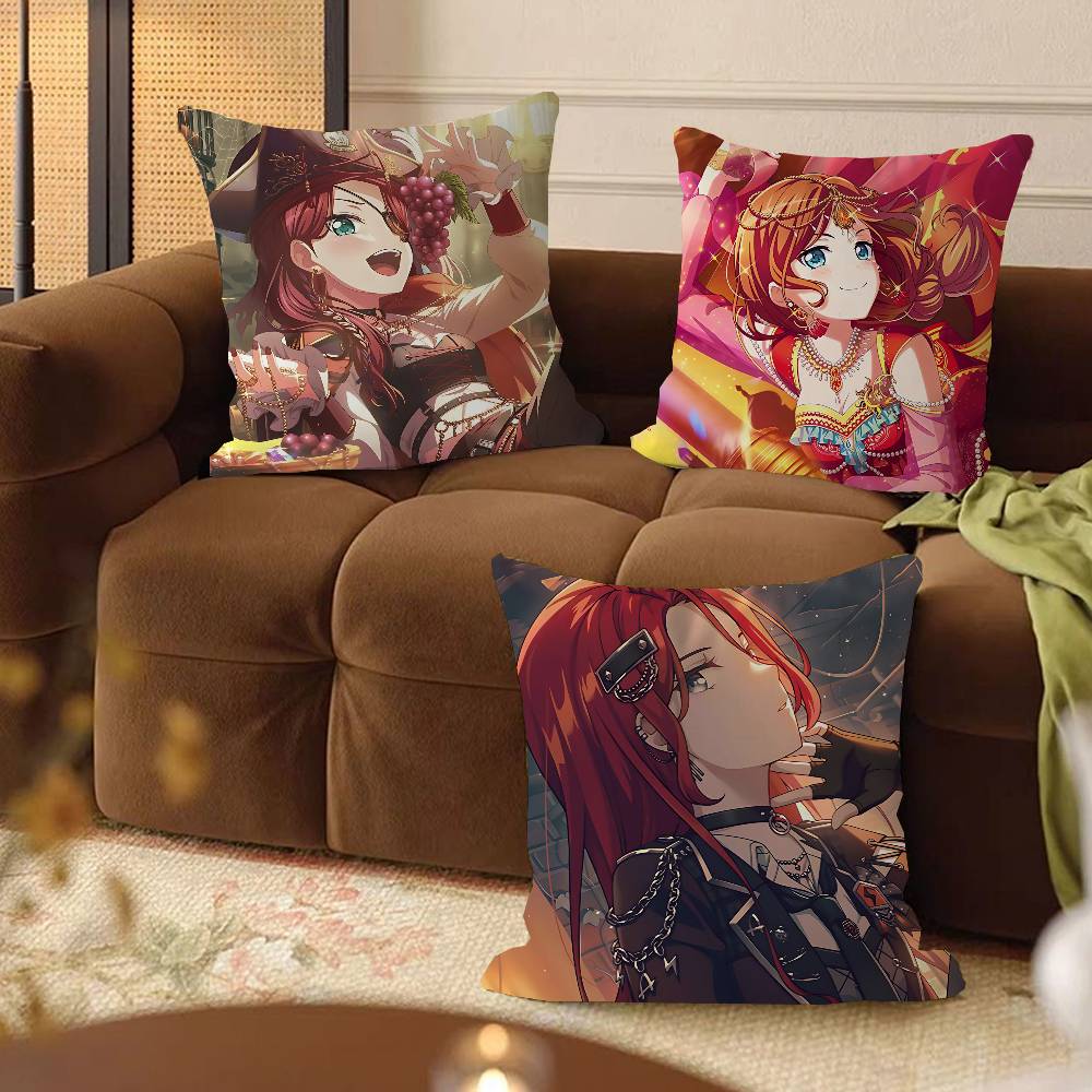 Anime T-Tomoe Udagawa Pillow Cover For Bedroom Room And Living Room Sofa Decorative Cushion Cover