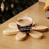 Christmas Tree Trivet Mats Set Heat-Resistant Wood Tripod Pot Holder Stain Resistant Table Protectors for Kitchen Dining