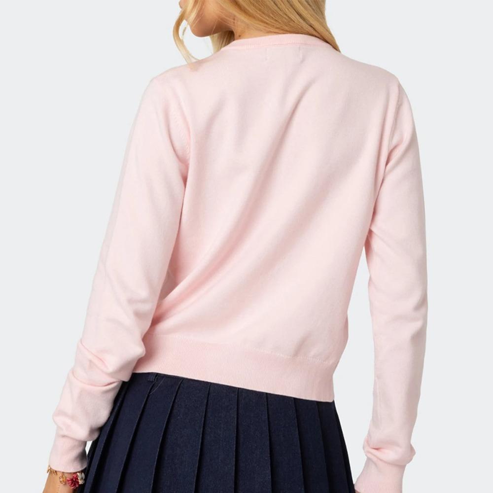 VAYLA Women's Autumn Sweater Cardigan Casual Solid Color Long Sleeve O Neck Button Up Knitwear Y2K Vintage Streetwear