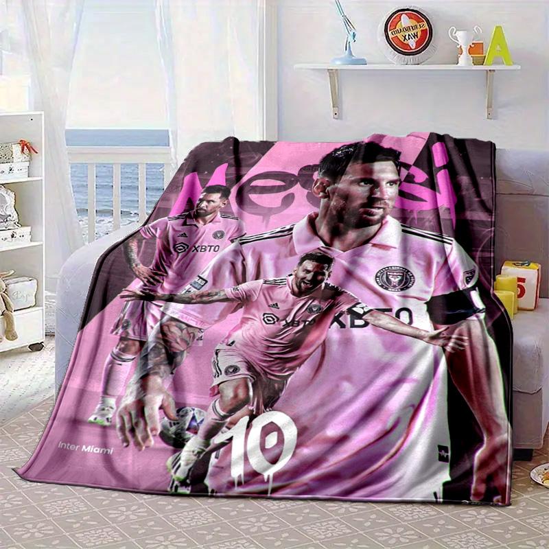 Messi's Pink Portable Blanket/Soft Blanket Bedding Blanket Suitable for Travel Camping Living Rooms Offices Sofas Fan Gifts