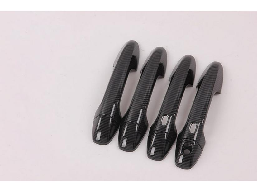 2019 Vios-ABS Black Carbon Fiber Smart Door Handle Decorative Trim