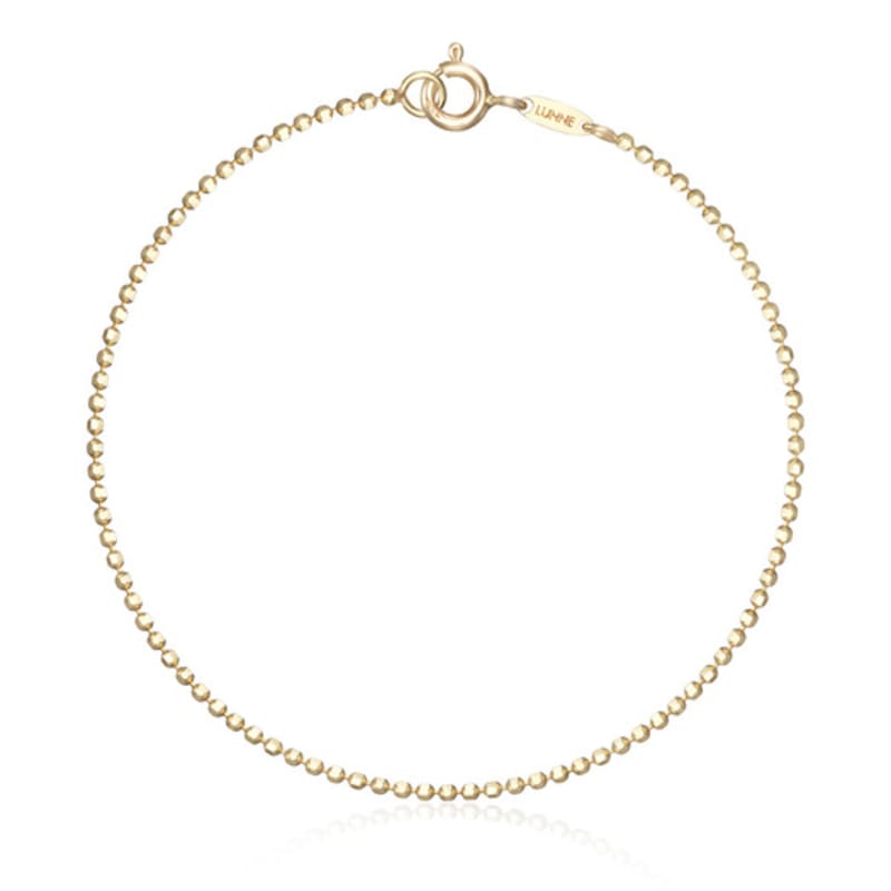LUNNE 14k Cut Stone Ball Bracelet (14k Gold) #BR04