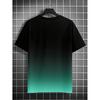 Übergröße Herren Ombre Farbverlauf Blitz Grafik T-Shirt - Sportlich Lässig Kurzarm Rundhals T-Shirt Normale Passform, Alltagskomfort ÜBERGRÖSSE