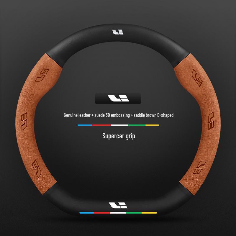 Ideal Steering Wheel Cover – Genuine Leather & Suede, Carbon Fiber, Four Seasons Compatible (Models: ONE L9, L8, L7, L6 MEGA)