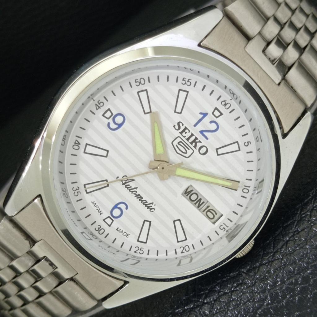 VINTAGE SEIKO 5 AUTOMATIC JAPAN MENS REFURBISHED WHITE DIAL WATCH A500179-2 R151a-a500179