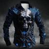 Gothic Skull Graphic Button-Up Long Sleeve Shirt, Fashion Essential