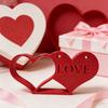 Valentine's Day Heart Decoration 3D Printed Romantic Heart-to-Heart Statue Red Love Heart Tiered Tray Table Sign for Anniversary Wedding Gifts