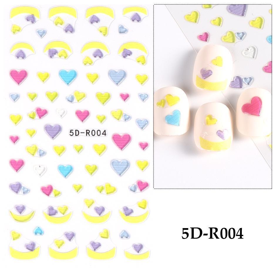 Shining Mermaid Nail Stickers Holographic Shell Star Fish 5D Decals Sea Animal Jellyfish Nail Art Sliders Scrub Summer Design