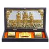 Antiker Ram Darbar Taschen-Tempel | Ram Darbar Taschen-Tempel Box mit Charan Paduka Rechteckig, Vergoldet