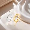 Korean Style Simple Texture Gear Titanium Steel Ring Women's Retro Ring Daily Versatile Trendy Accessory