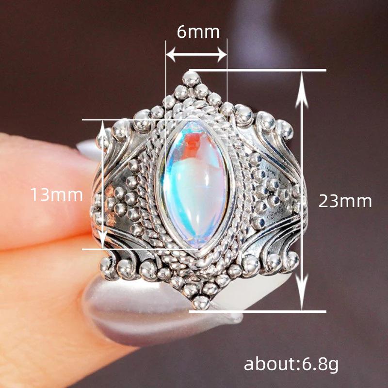 1pc Fashion Horse Earrings Synthetic Zircon Ring Jewelry Retro Style Ring