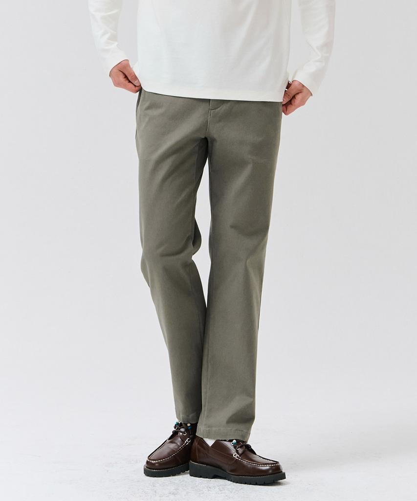 CHASECULT Men'S Straight Cotton Fleece-Lined Pants - Khaki