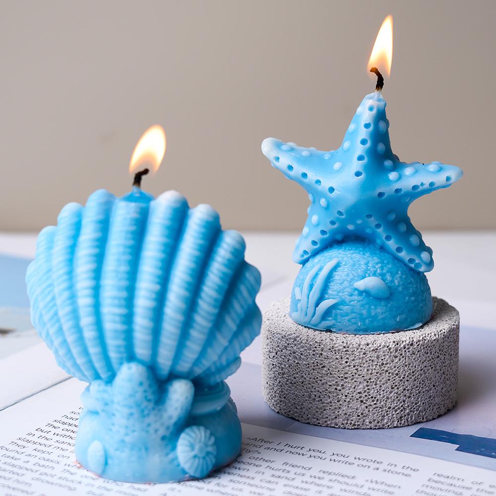 3D Ocean Series Silicone Candle Mold DIY Handmade Shell Starfish Soap Plaster Resin Craft Casting Molds Home Decoration Tools