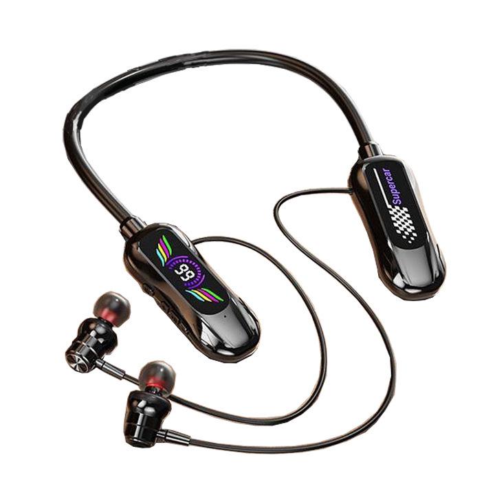 2025 Wireless Neck-Hanging Bluetooth Headset with Digital Display and Long Standby - Features Ear Monitor and K-Song Direct Functions.
