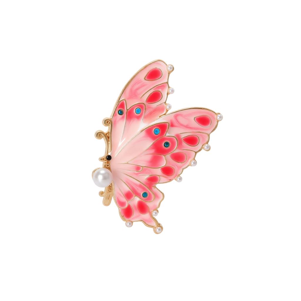 Elegant Butterfly Brooch with Cloud Pattern Enamel Pin for Qipao Hanfu Suit Accessories High-Quality Fashion Lapel Pin for Women