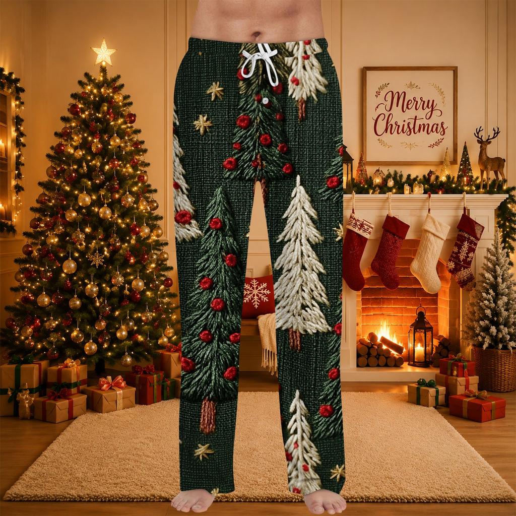 Men's Christmas Print Sleep Pants for Casual at Home