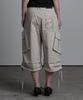 Aejeuyua String Eyelet Bermuda Pants Beige