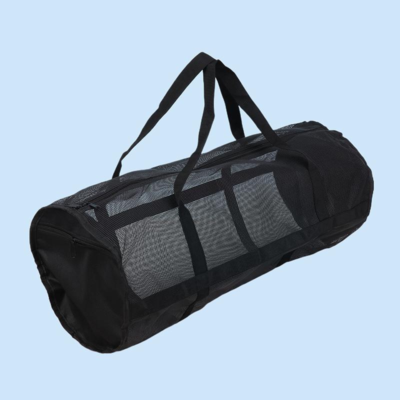 Black Yoga Pad Carrier Bag Basketball Volleyball Bag Sports Fitness Storage Bag Mesh Pilates And Bodybuilding Sports Bag