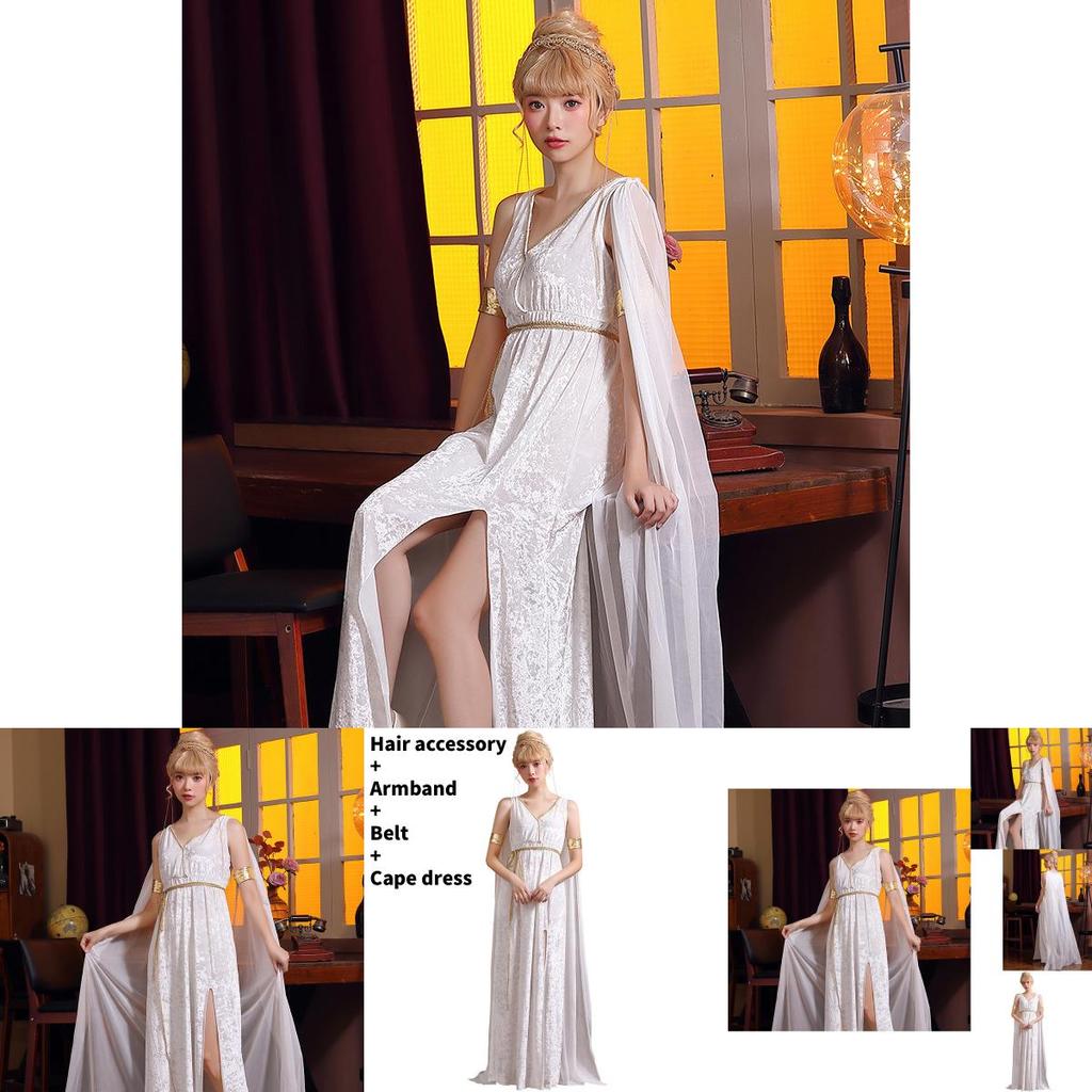Goddess Inspired Dress With Stretch Polyester Fabric For Stage Performances And Cosplay Events