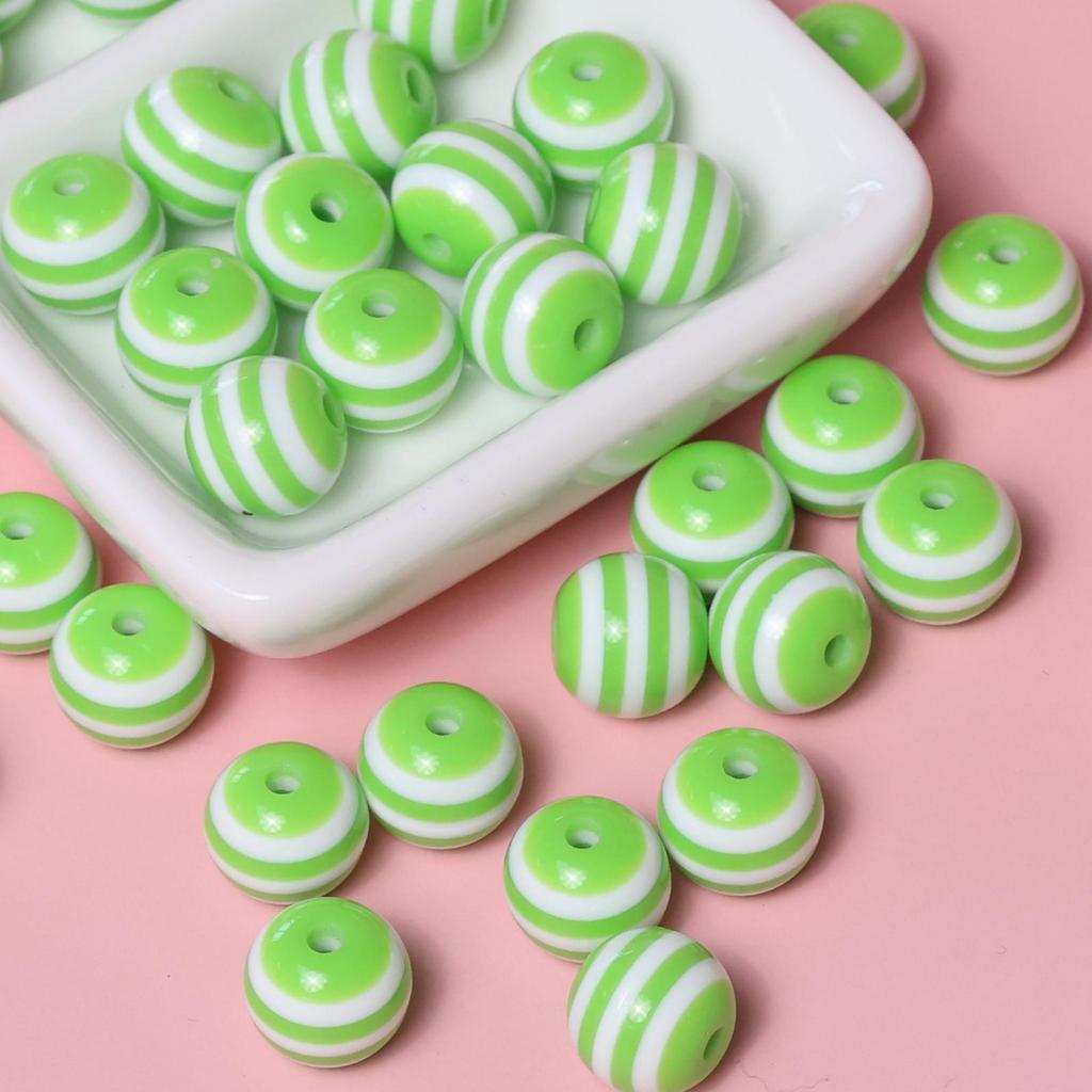 Japanese Macaron Lollipop Bead DIY Charm Set: Childlike Striped Round Beads for Phone and Bag Accessories