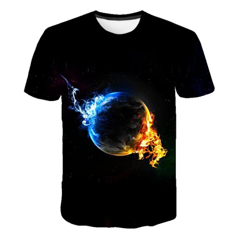 6 M-14 T Kinder Flamme Baby Jungen Und Mädchen Kleidung Sommer 3D Cartoon Kurzen Ärmeln T-shirts Mode lässig Runde Kragen Kleidung