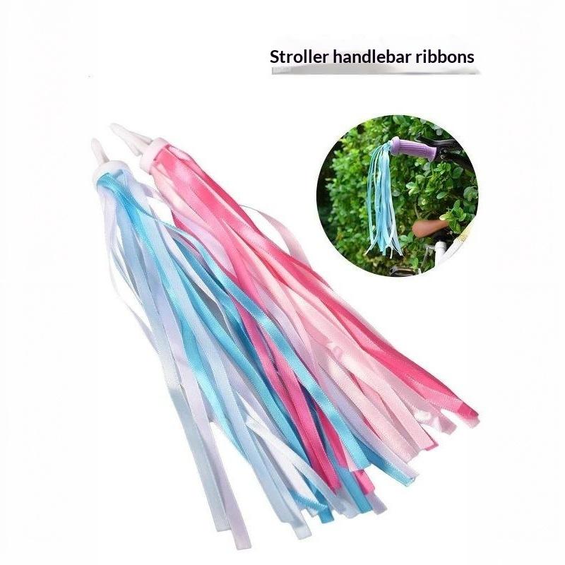 2pcs Bicycle Handlebar Streamers Fluffy Colorful Tassels for Kids Scooter Tricycle Outdoor Cycling Decoration