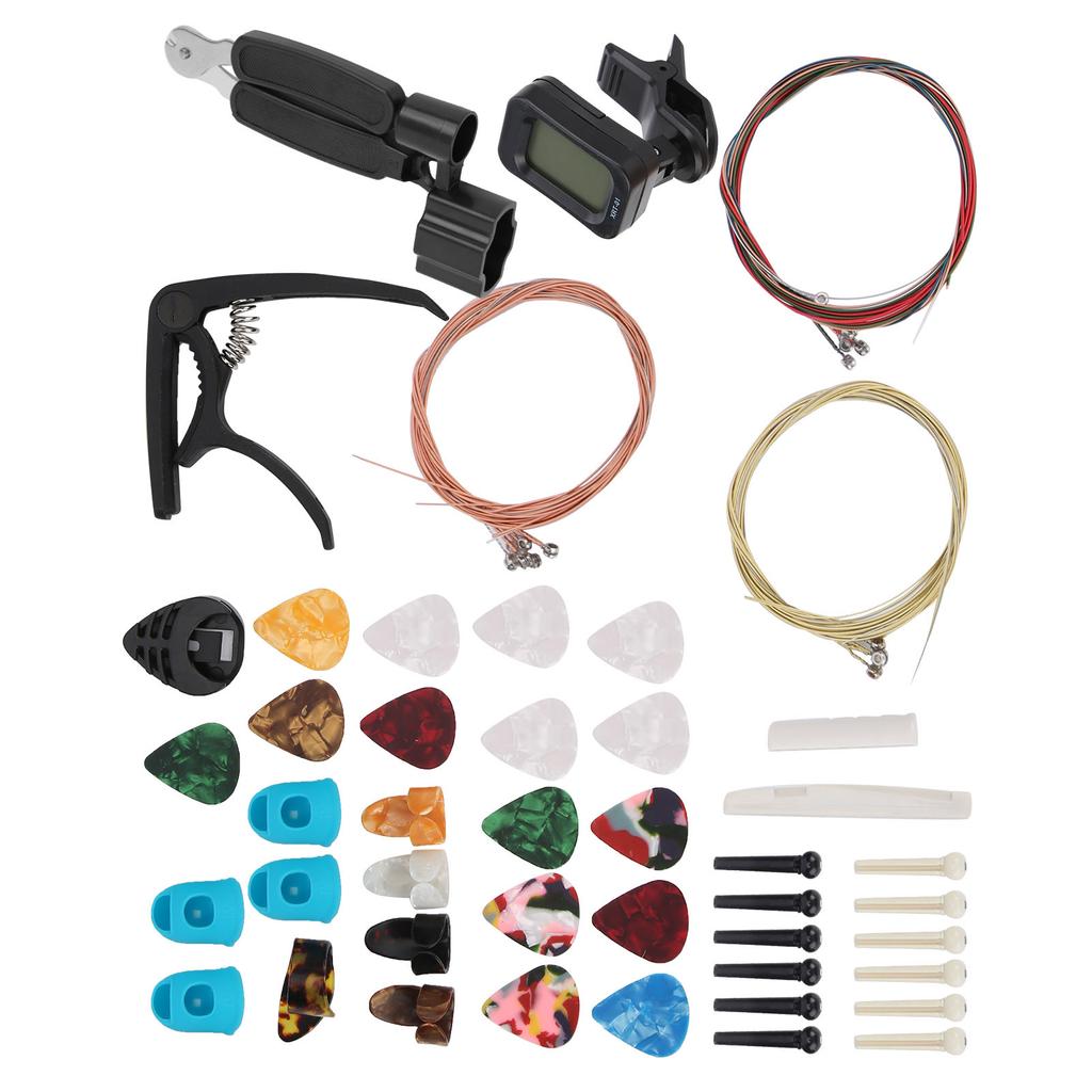 Guitar Accessories Color String Set Tuner Capo Bridge Pins Pick Replacement Playing Tools