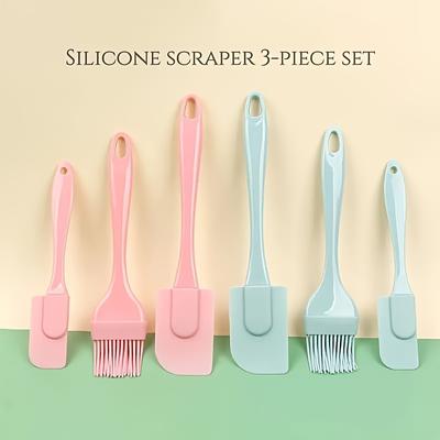 3-Piece Durable Silicone Spatula & Pastry Brush Set - Heat Resistant, Non-Stick Kitchen Tools with Solid Core Handles, Dishwasher Safe