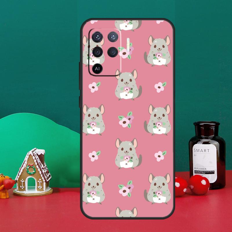 Cute Cartoon Chinchilla Case For Oppo A15 A6 A5 Pro A17 A57 A54 A74 A94 A16 A76 A96 A40 A60 A80 A18 A38 A58 A78 A98