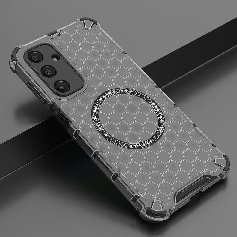 

Магнитный чехол Magsafe Full Cover для Samsung A16 A26 A36 A56 A55 A35 M35 5G, ударопрочный прозрачный защитный силиконовый чехол из ТПУ Samsung A36 чёрный