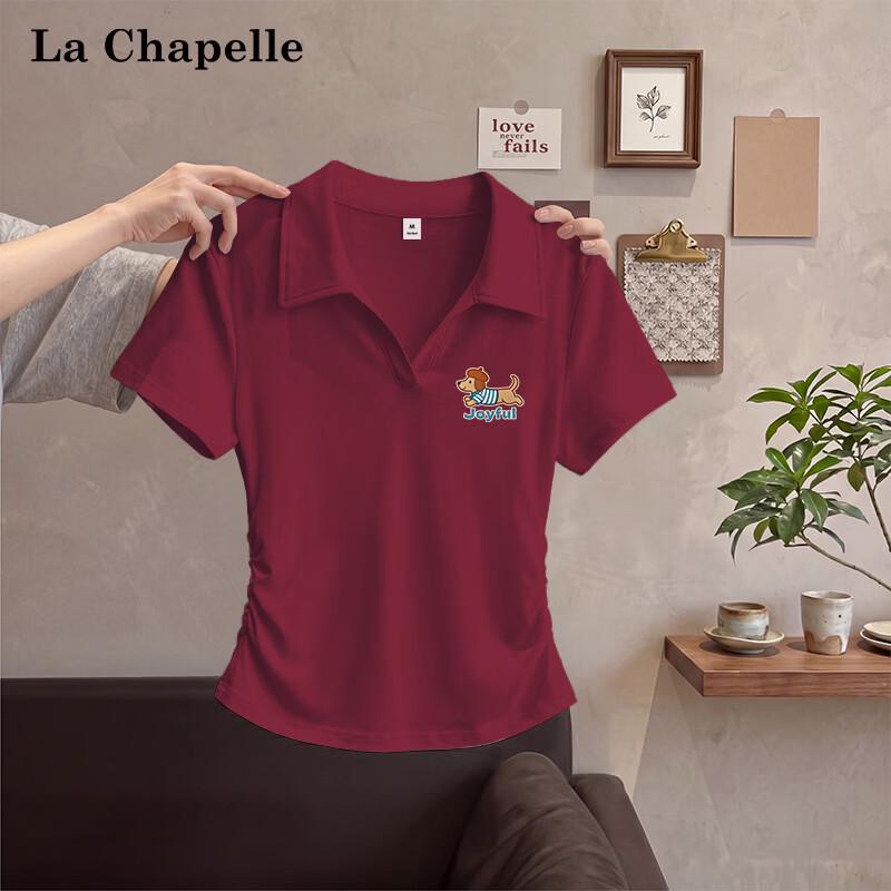 

La Chapelle Women s Polo Collar Short Sleeve T-Shirt L