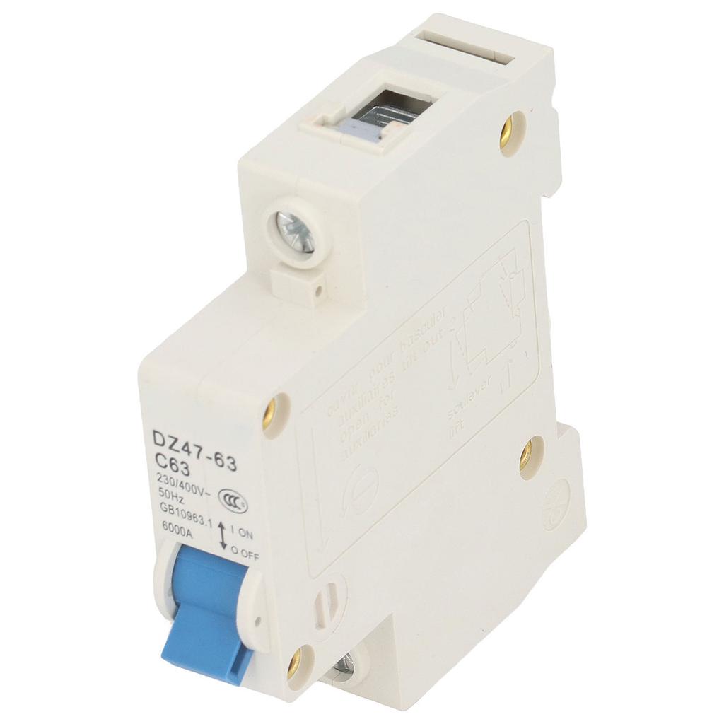 Miniautomat 1P Jordfeilbryter DIN-skinemontering 230V 400V 63A DZ47?63 C63