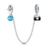 Safety Chain Charms 925 Silver Love Bow Star Moon Snowflake Safety Chain Fit Bracelet DIY Women's Jewelry
