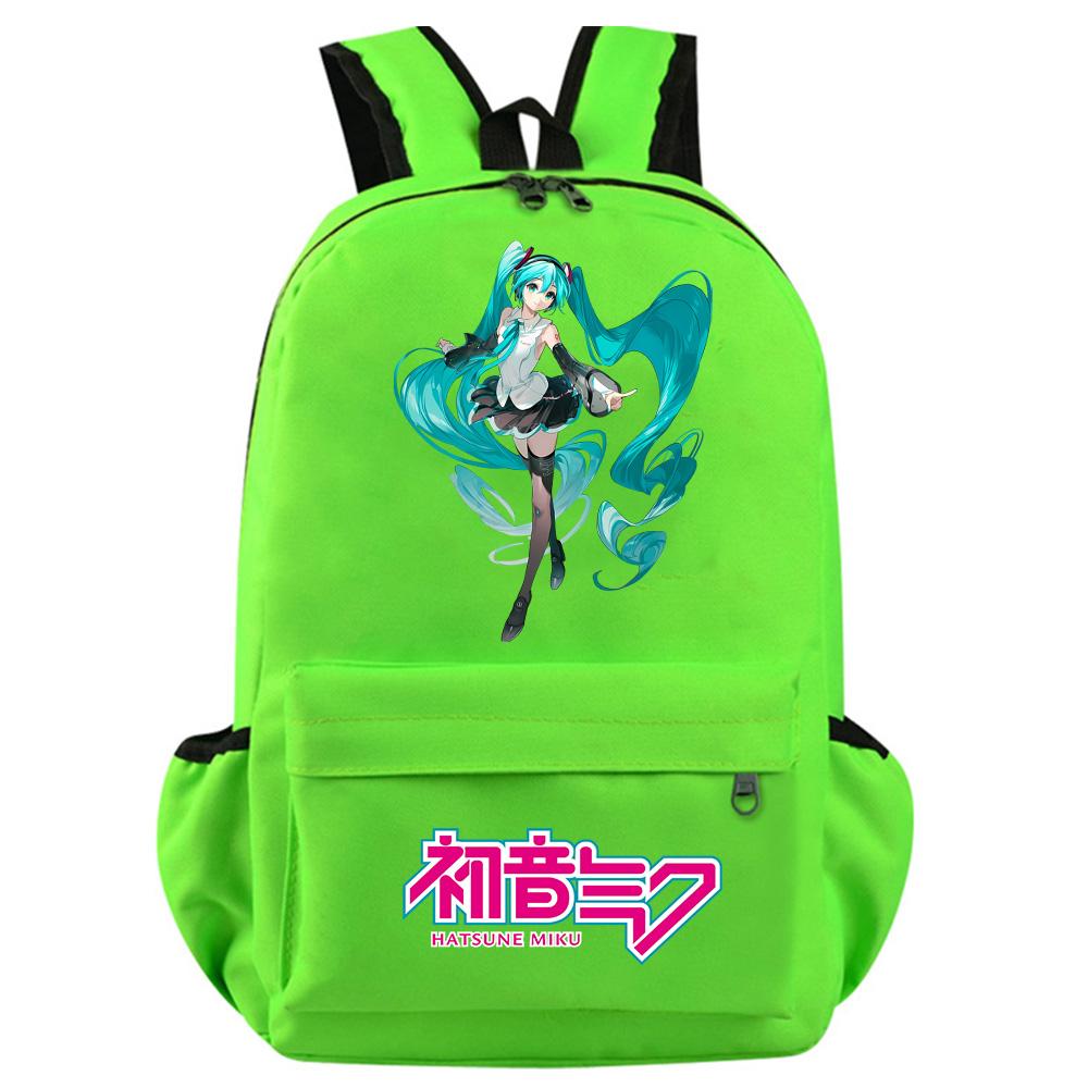 Anime Cartoon Hatsune Miku Printed Backpack for Teenager Student Girl Boy Bookbag Schoolbag Women Large Capacity Waterproof Travel Bag Gift Rucksak