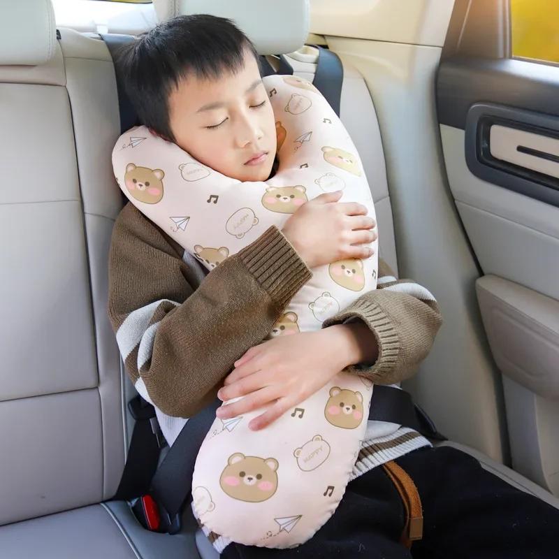 Children's Car Sleep Headrest Cartoon Car Rear Seat Protection Headrest Adult Car Seat Belt Y-shaped Pillow Interior Accessories