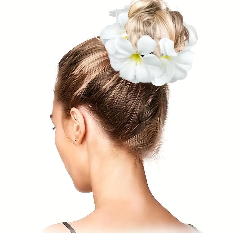 High Quality7pcs Set, Women'S Gradient Faux Flower Elastic Hair Ties, Spring And Summer Valentine'S Day Hair Accessories, Bohemian Sweet Beach Style.