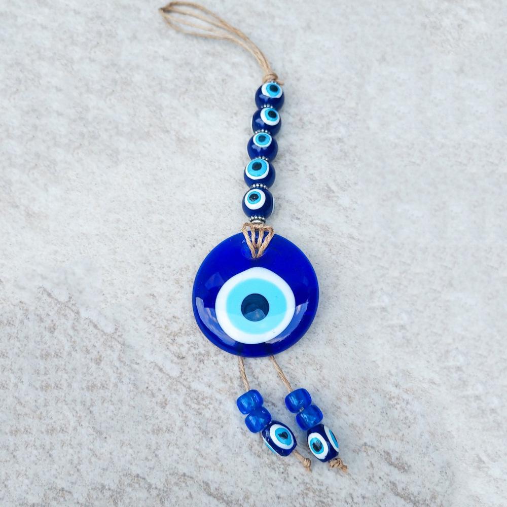 European & American Style Turkish Evil Eye Glass Pendant: Unique Wall & Car Ornament