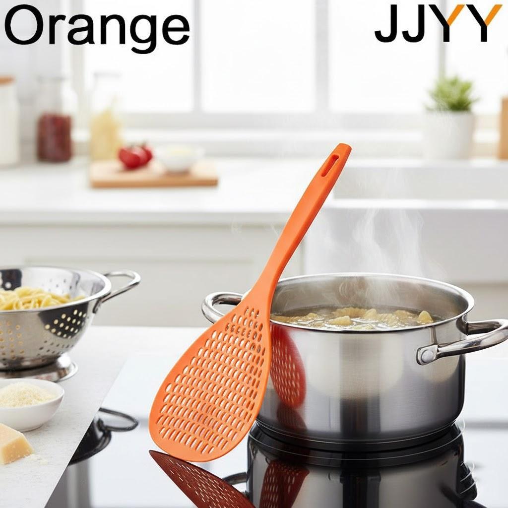 Large Cooking Slotted Handheld Colander Spoon Long Handled Skimmer Strainer for Straining Vegetable Pasta