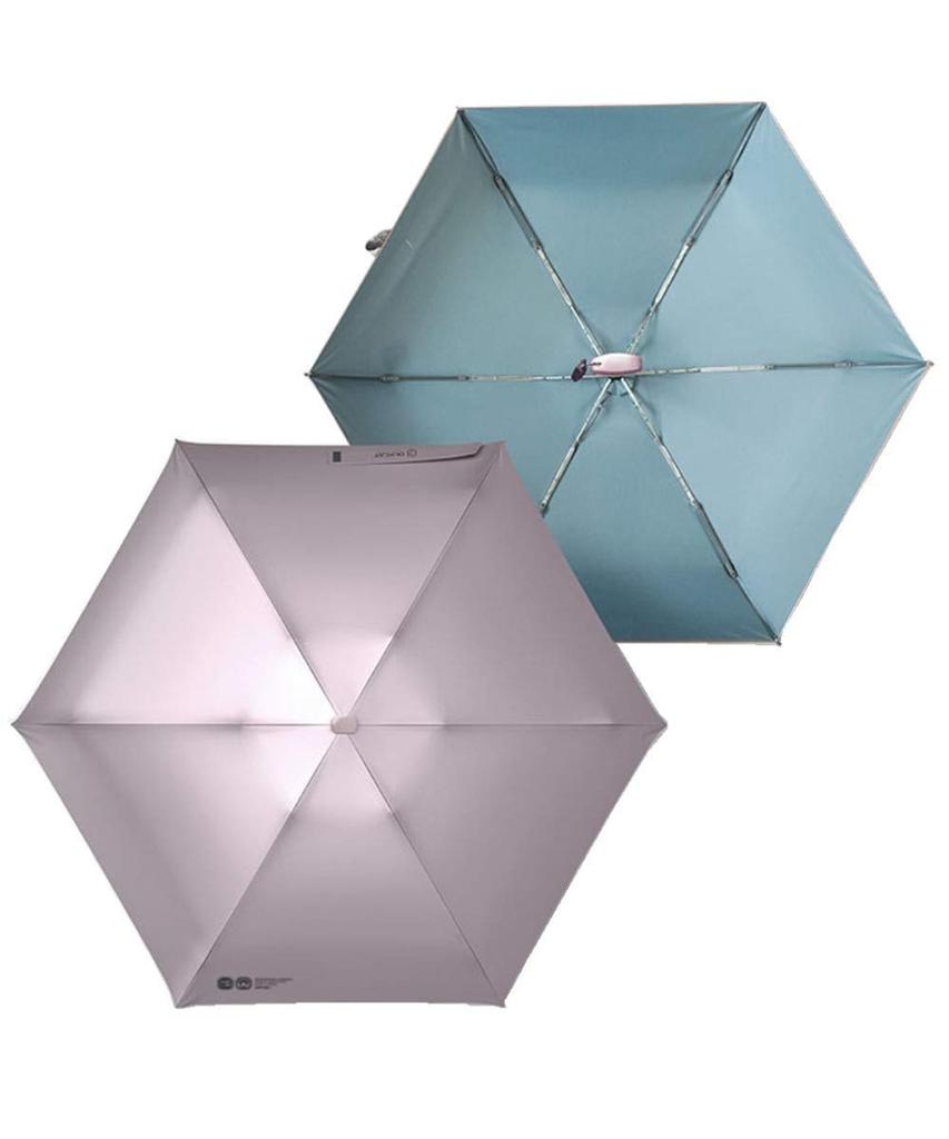 Folding UV Full 6 Sun Silver Folding Umbrella for Mini Umbrella with Storage Perfect for the Rainy or as a Gift Parasol, 99.9% Protection, UPF50+,