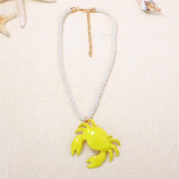 Stylish Crab Shaped Pendant Necklace Versatile Colors Trendy Jewellery Casual Beach Neckwear For Girls