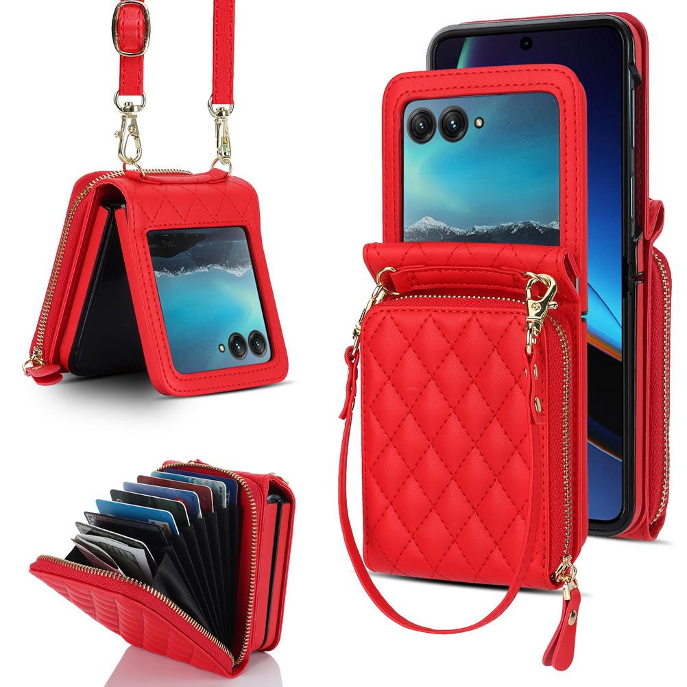 

Multi-slot Foldable Wallet with Diagonal Lanyard Chain Case For Motorola Razr60 Ultra Razr 60 50 Ultra 40 Moto Razr Cover Motorola Razr 2025