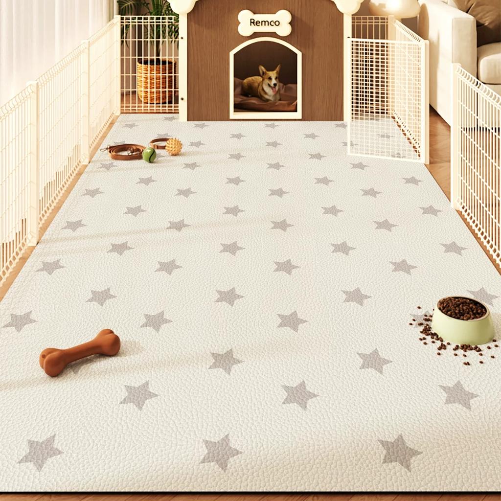 PVC Leather Pet Floor Mats Waterproof Urine-proof Rugs for Cat Dog Carpet Washable Scrubable Easy Clean Rug Enclosure Area Mat